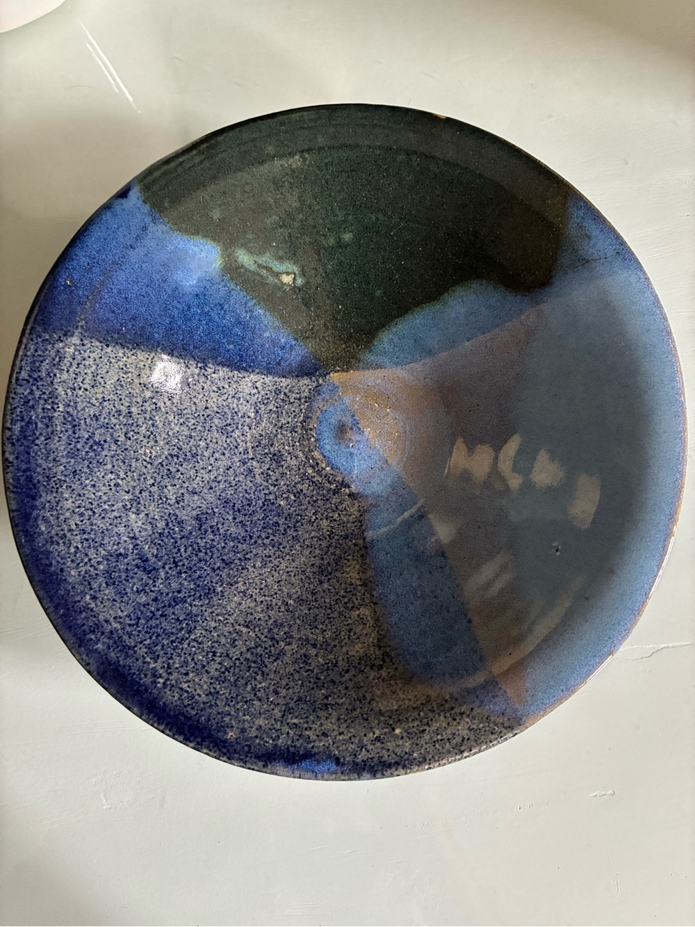 Handcrafted Blue & Green Studio Pottery Decorative Bowl